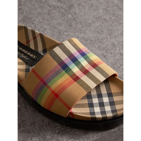 burberry shoes slides|burberry vintage check slides.